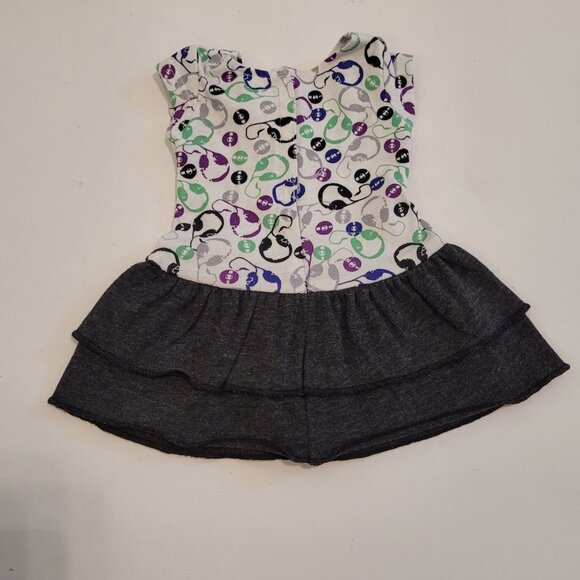 American Girl Doll Z Yang Sightseeing Outfit Dress Only Headphone Print - Picture 2 of 4